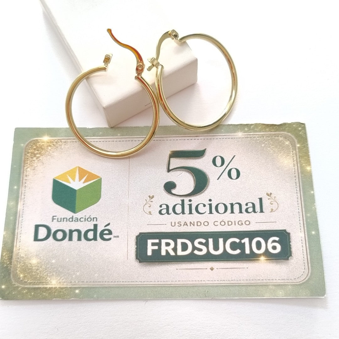 ARETES TEJIDO ARRACADAS LISAS 14K 1.5 GR (NUEVO)