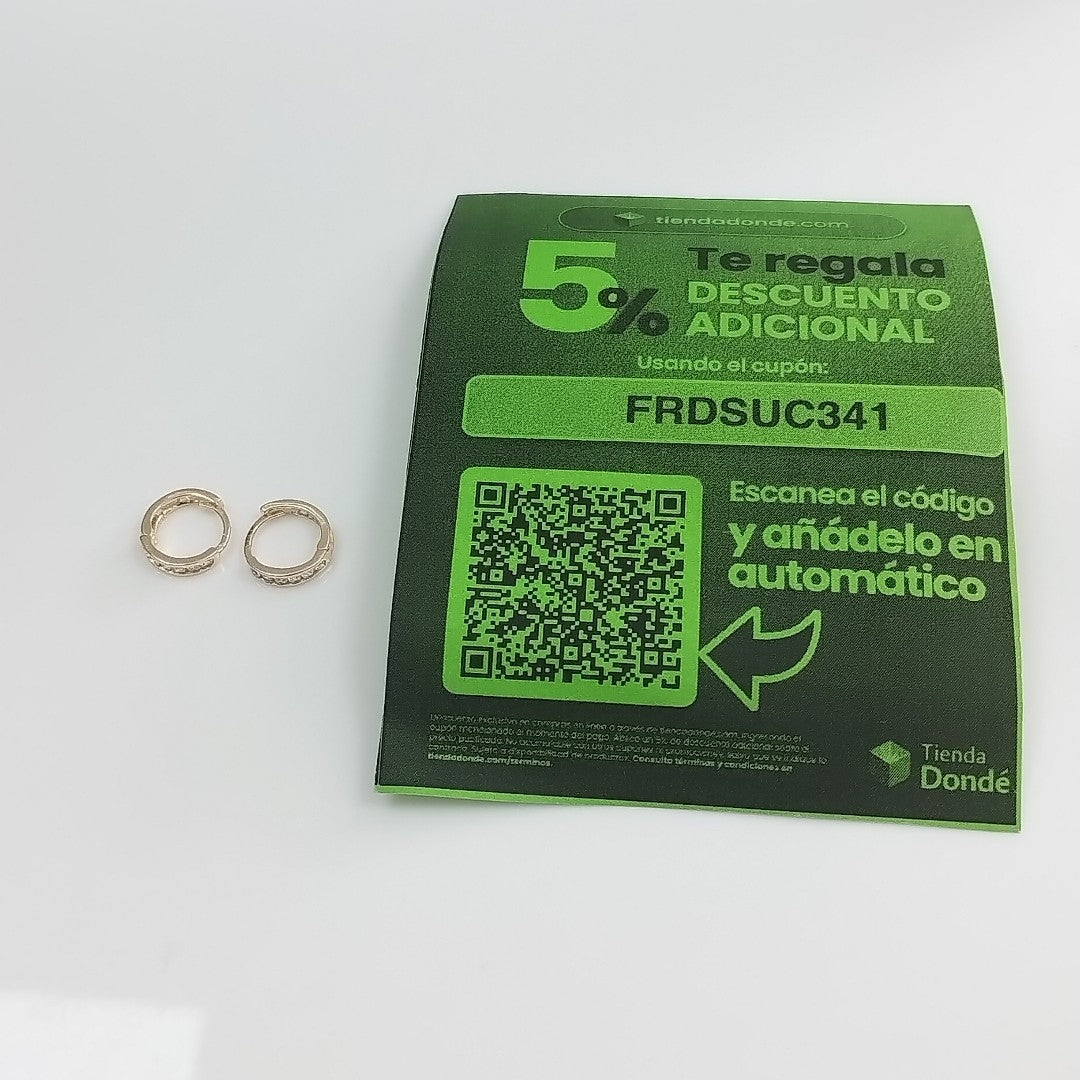 ARETES HUGGIES C CIRCONIA 14K 1.2 GR (NUEVO)