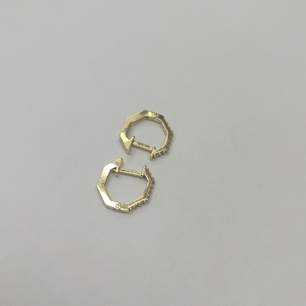 ARETES HUGGIES C CIRCONIAS 14K 1.7 GR (NUEVO)