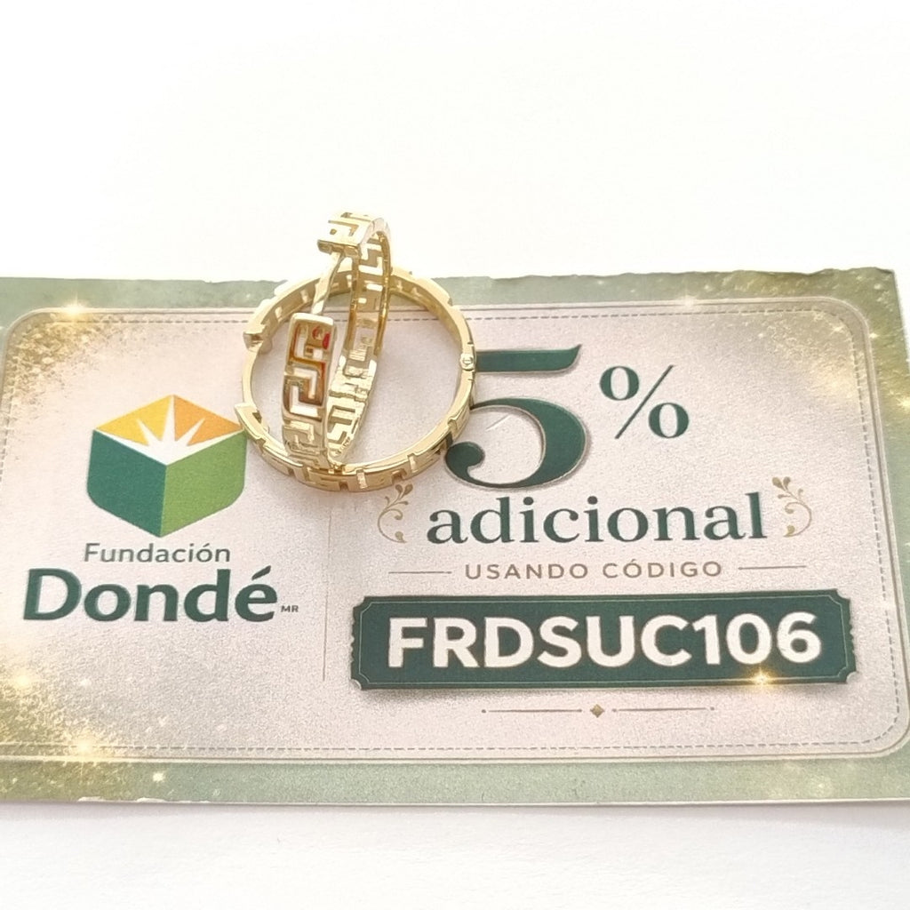 ARETES ARRACADA C GRECAS 14K 4.9 GR (NUEVO)