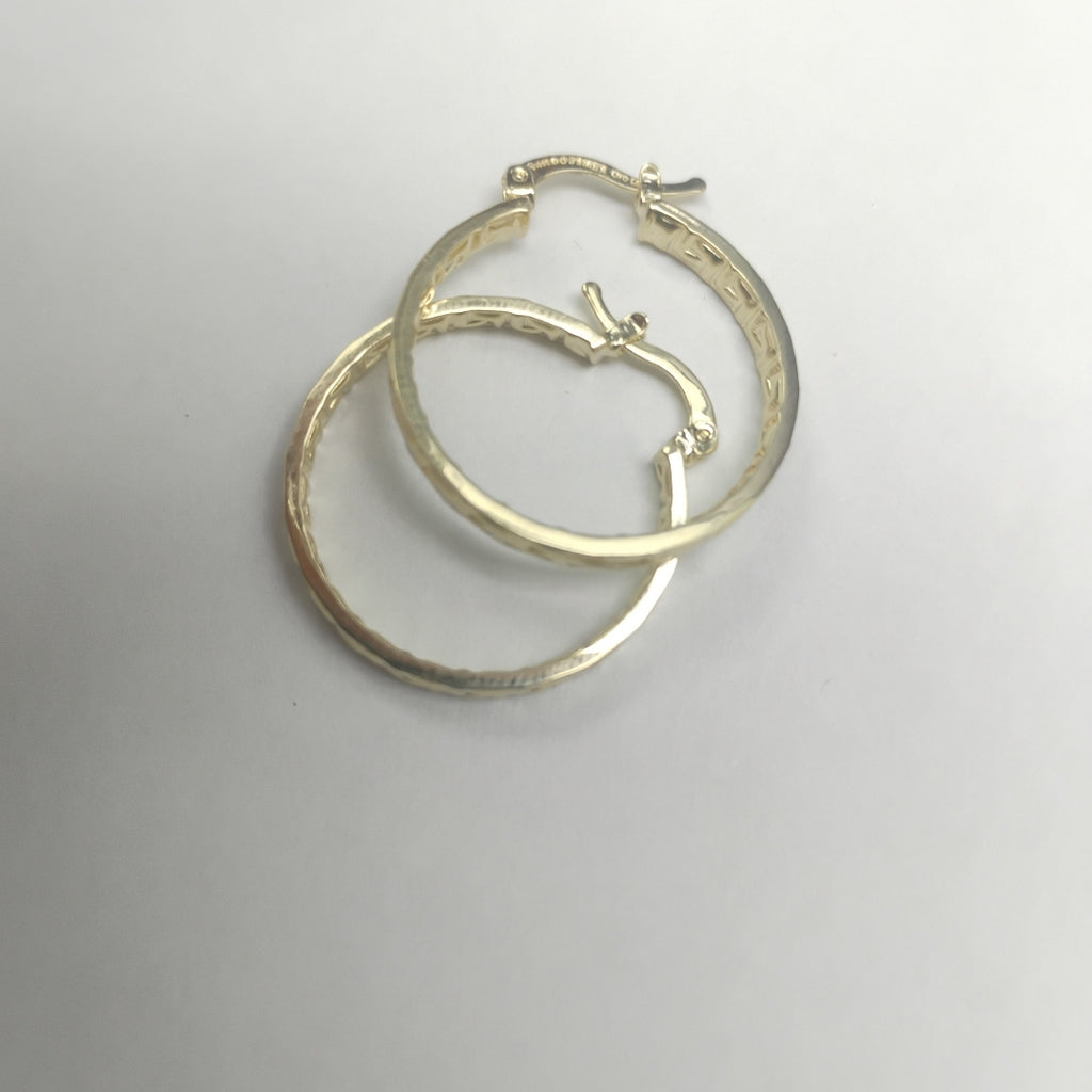 ARETES TEJIDO ARRACADA CON GRECAS 14K 2.7 GR (NUEVO)