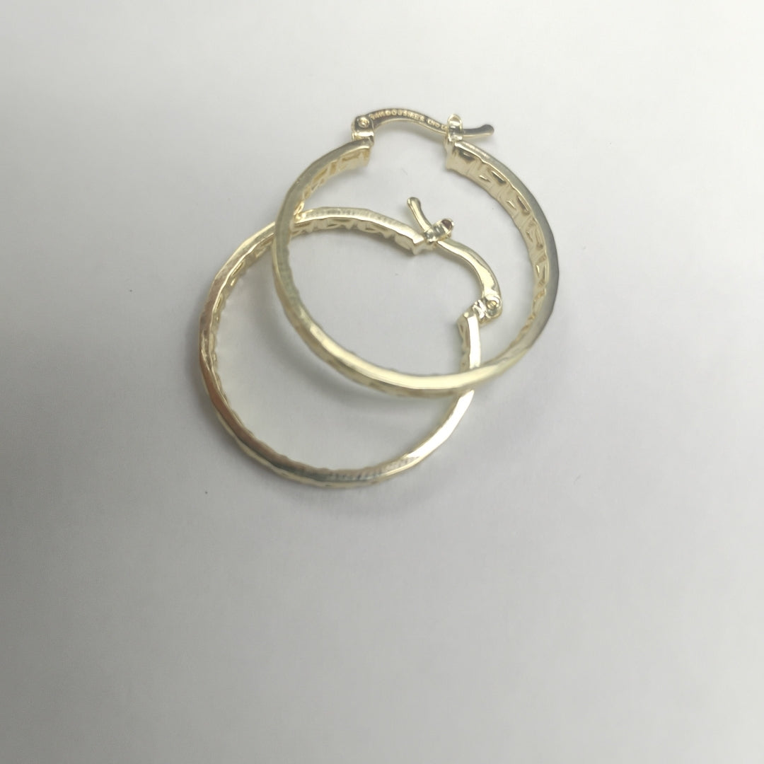 ARETES TEJIDO ARRACADA CON GRECAS 14K 2.7 GR (NUEVO)