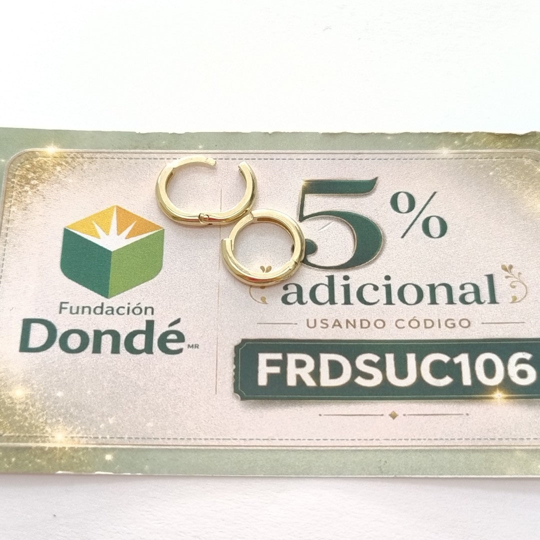 ARETES ARRACADAS LISAS 10K 1.2 GR (NUEVO)