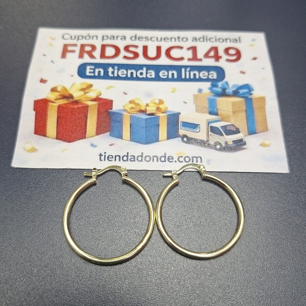ARETES TEJIDO ARRACADAS LISAS 14K 1.6 GR (NUEVO)