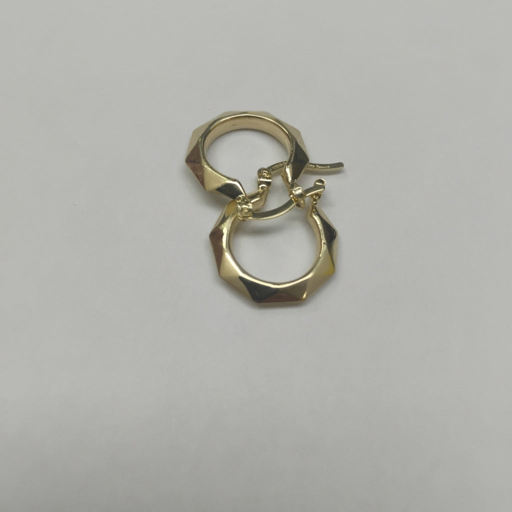 ARETES TEJIDO ARRACADAS FACETADAS 14K 1.8 GR (NUEVO)