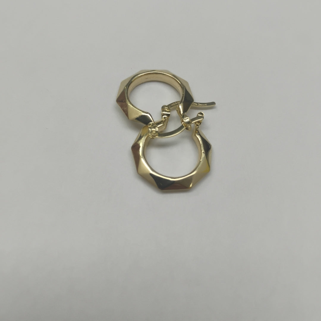 ARETES TEJIDO ARRACADAS FACETADAS 14K 1.8 GR (NUEVO)