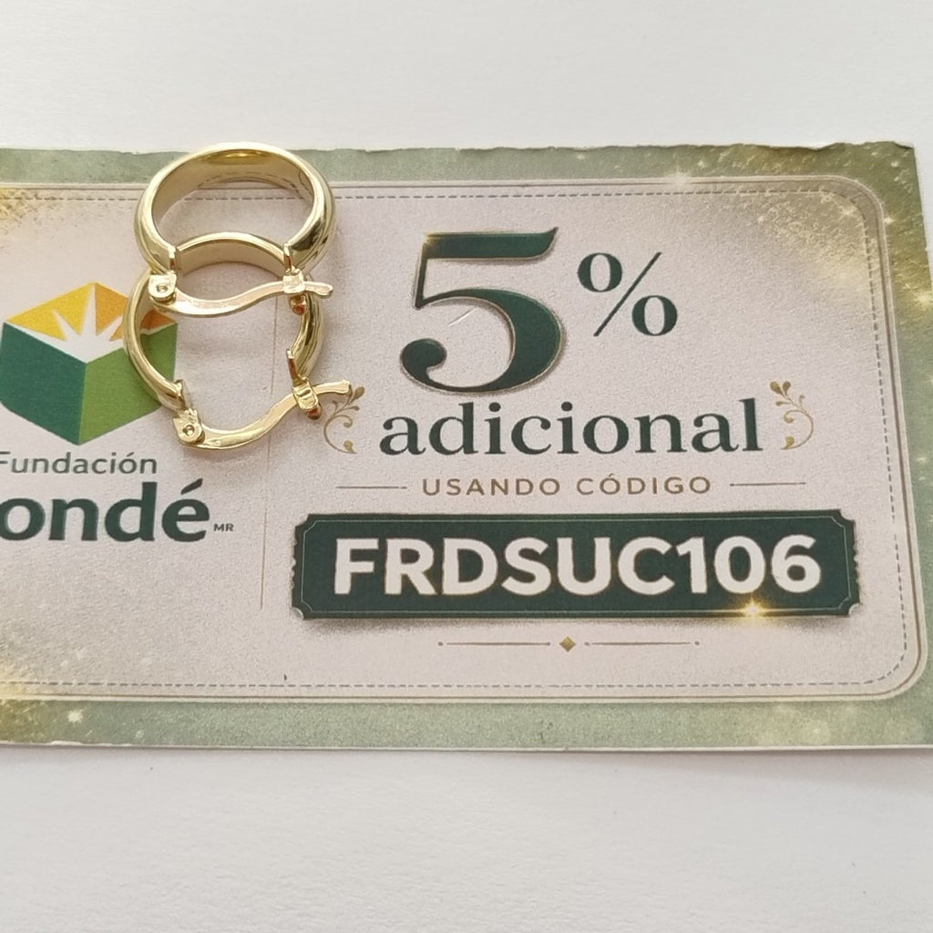 ARETES ARRACADA LISA 14K 1.7 GR (NUEVO)