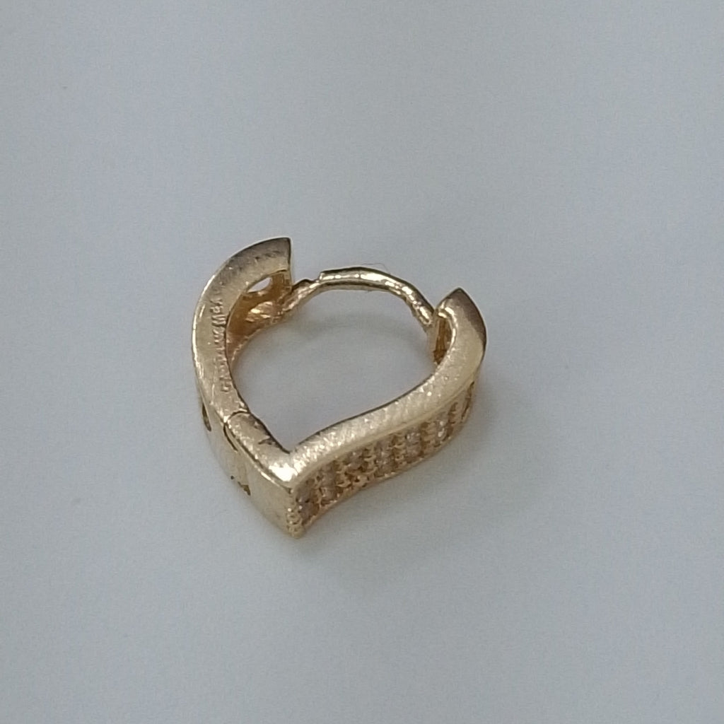 ARETES ARRACADAS CORAZON C CIRCONIAS 14K 2.1 GR (NUEVO)