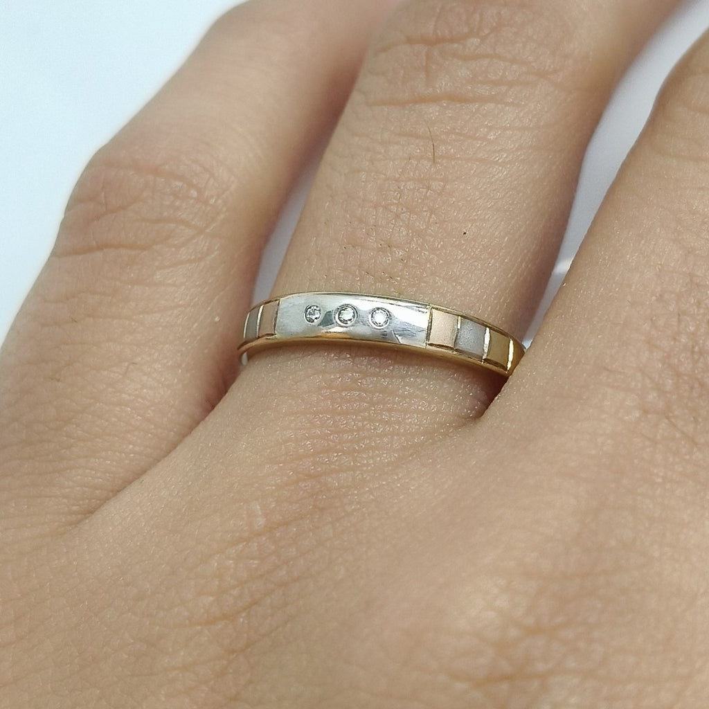 ANILLITO ORO COMBINADO 10 K 1,60 GRMS (SEMINUEVO)