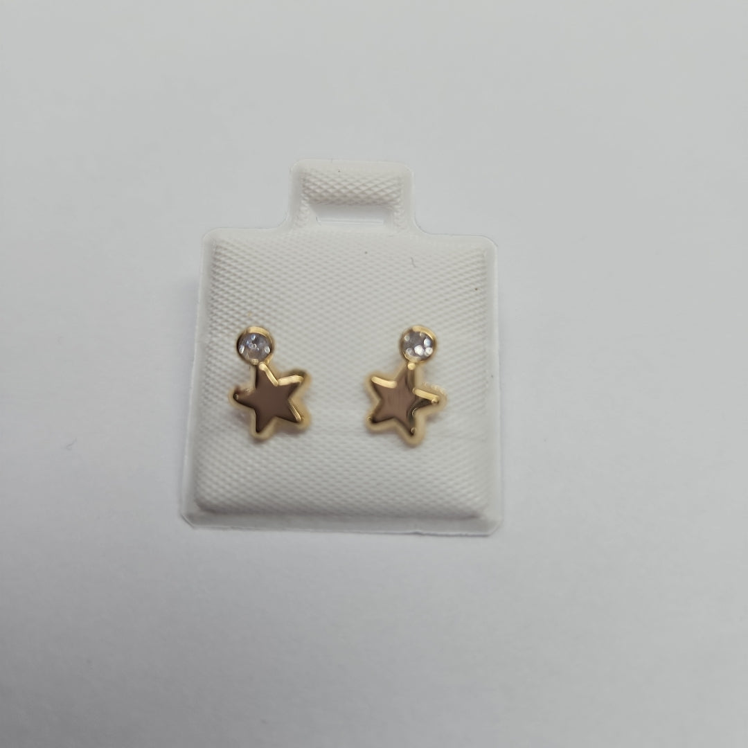 BROQUELES BROQUEL FIG ESTRELLA C CIRCONIA 14K 0.2603 GR (NUEVO)