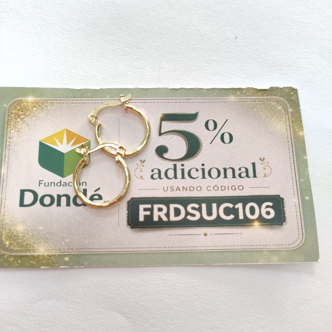 ARETES ARRACADAS ESTRIADAS 14K 1.4 GR (NUEVO)