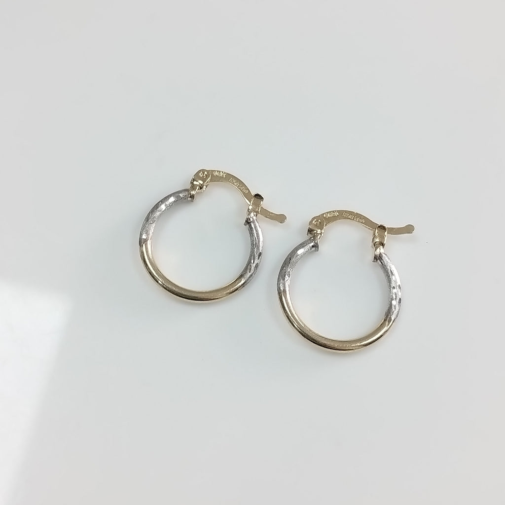 ARETES ARRACADAS COMBINADAS 14K 1.2 GR (NUEVO)