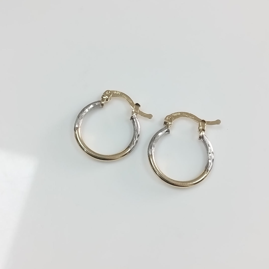 ARETES ARRACADAS COMBINADAS 14K 1.2 GR (NUEVO)