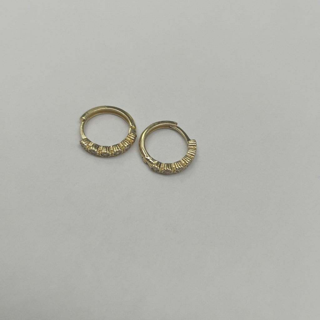 ARETES ARRACADA C CIRCONIAS 14K 2 GR (NUEVO)