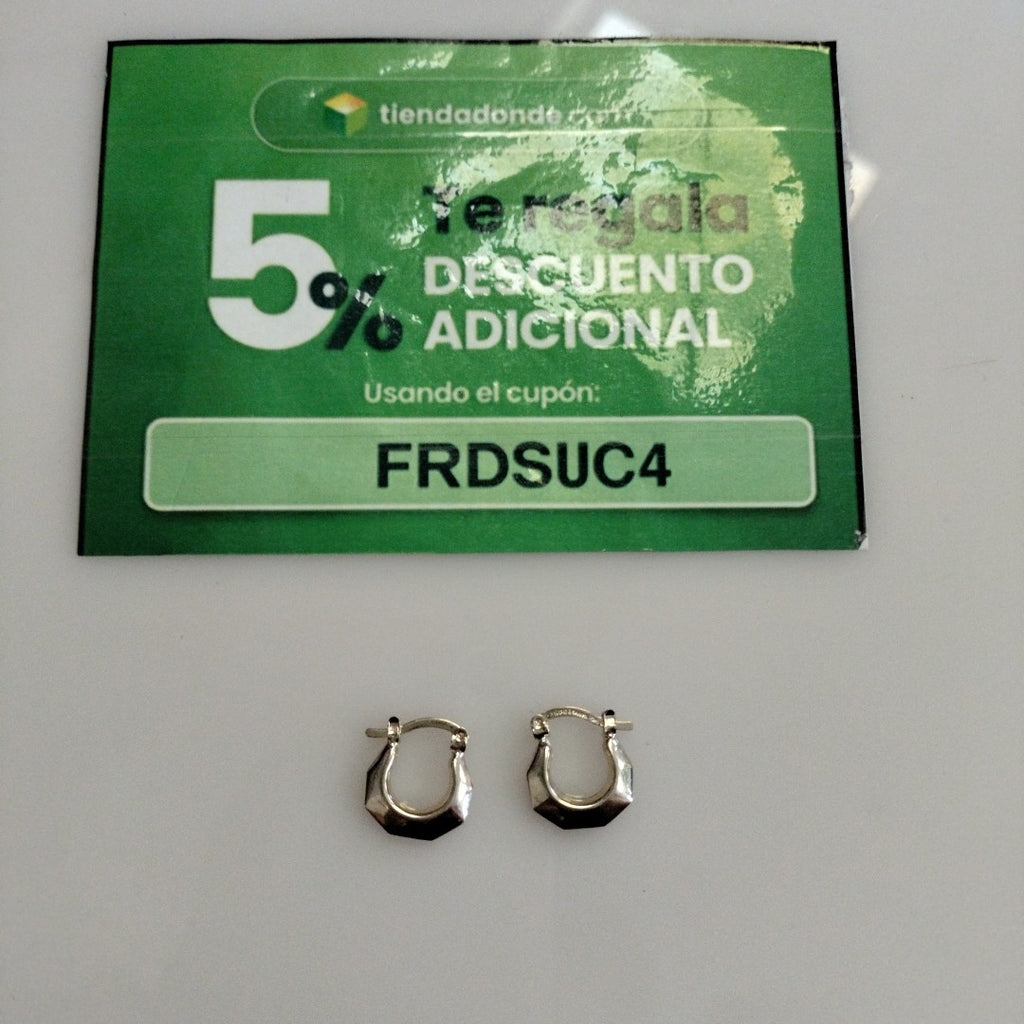 ARETES TEJIDO ARRACADA FACETADA 14K 1.2 GR (NUEVO)