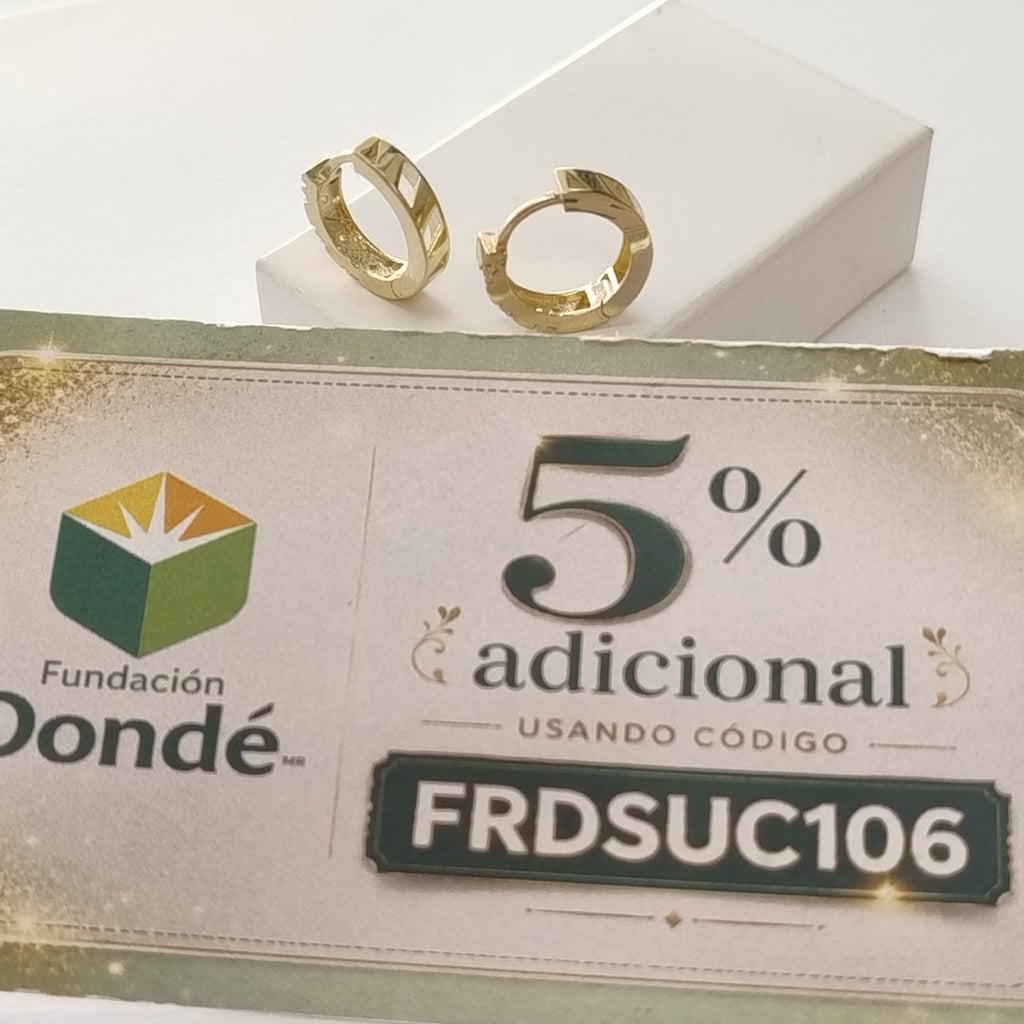ARETES HUGGIES CON CIRCONIAS 14K 2.2 GR (NUEVO)