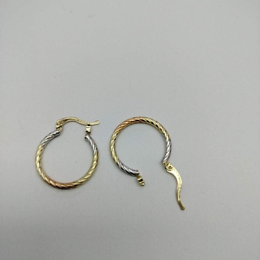 ARETES TEJIDO ARRACADAS TZL COMBINADAS 14K 1.8 GR (NUEVO)