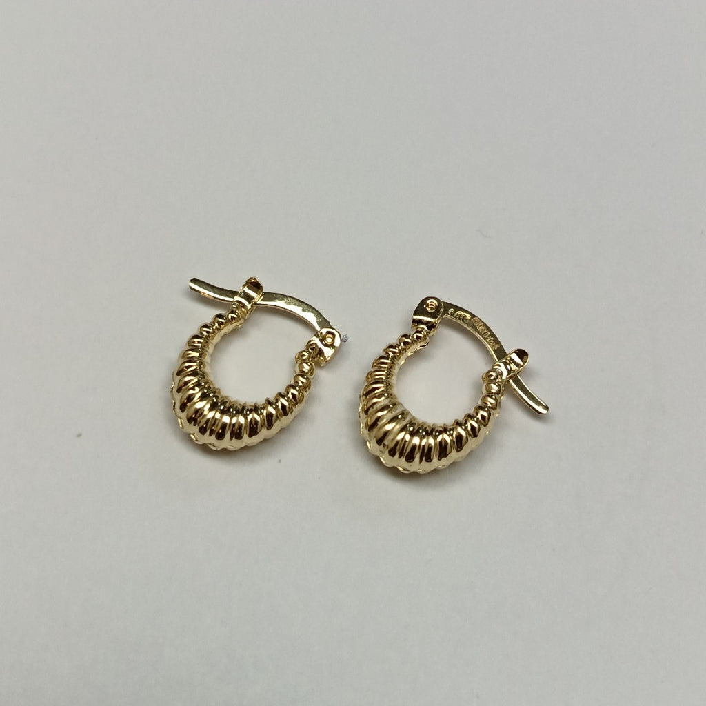 ARETES ARRACADA ESTRIADAS 14K 1.1 GR (NUEVO)