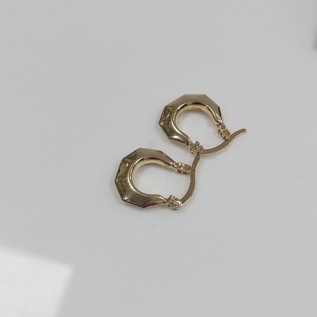 ARETES TEJIDO ARRACADA FACETADA 14K 1.3 GR (NUEVO)