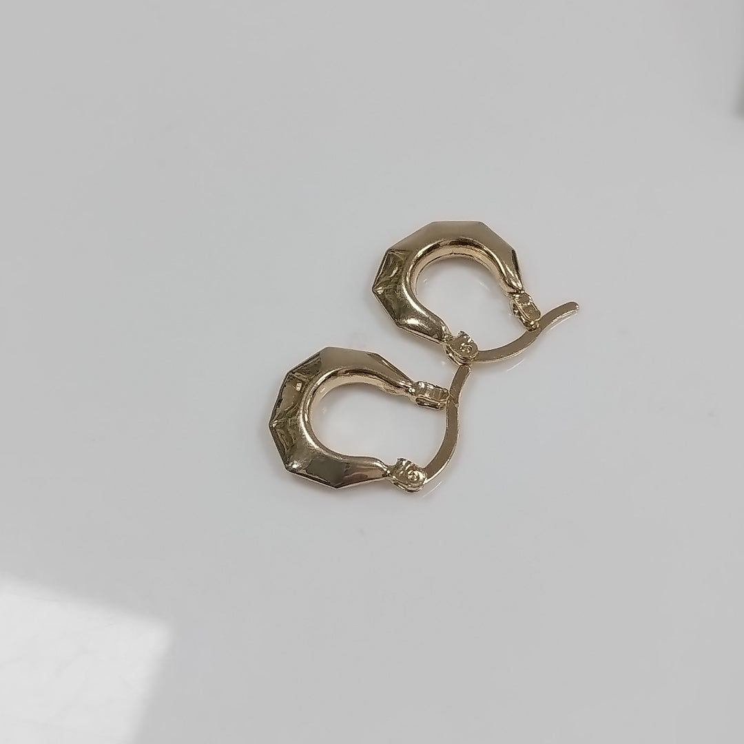 ARETES TEJIDO ARRACADA FACETADA 14K 1.3 GR (NUEVO)