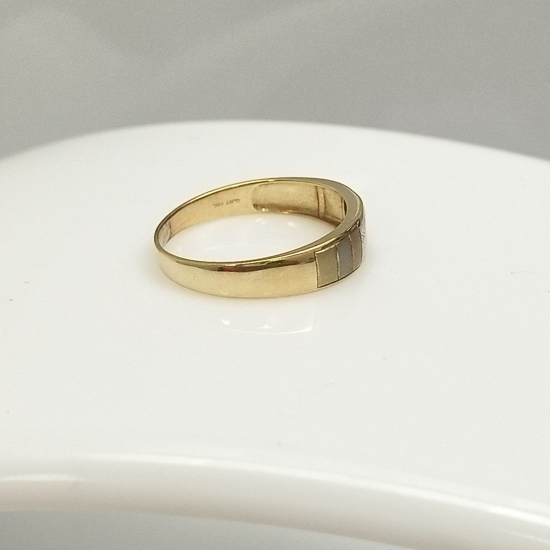 ANILLO ORO COMBINADO 10 K 2,80 GRMS (SEMINUEVO)