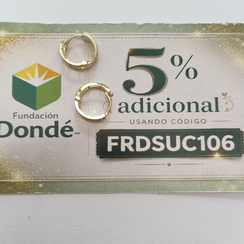 ARETES HUGGIES C CIRCONIAS 14K 1.7 GR (NUEVO)