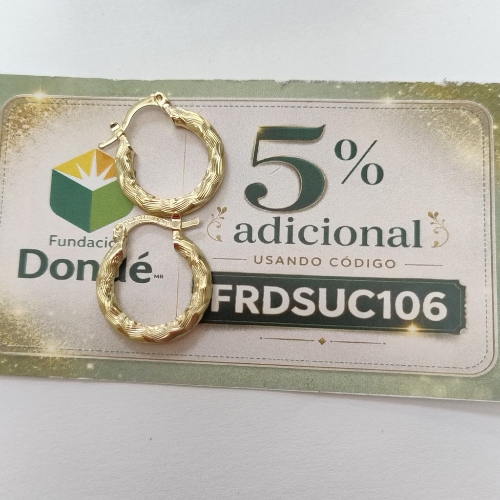 ARETES TEJIDO ARRACADAS ASTRIADAS 14K 2 GR (NUEVO)