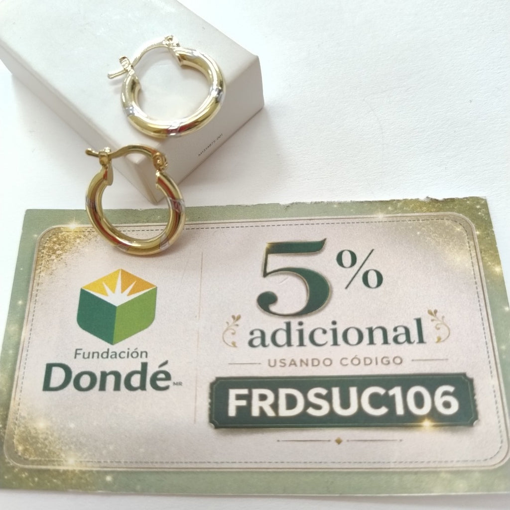 ARETES ARRACADAS COMBINADAS 14K 1.7 GR (NUEVO)
