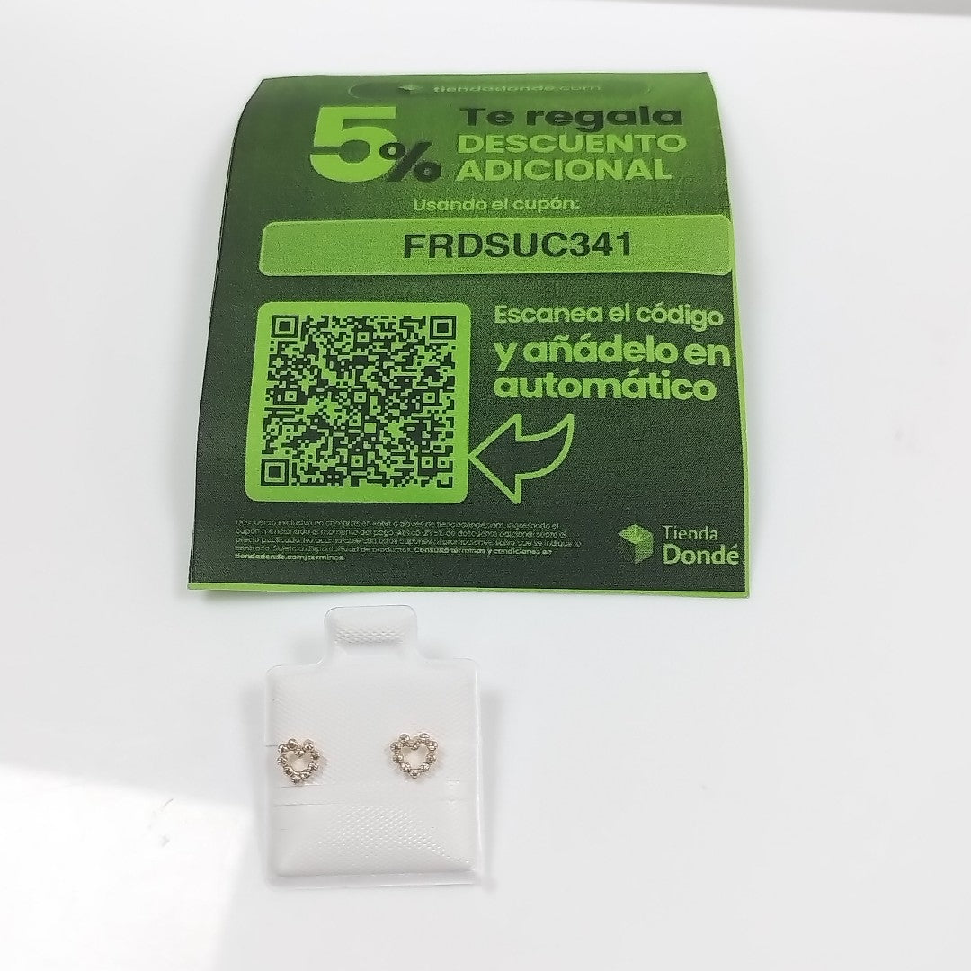 BROQUELES BROQUEL FIG CORAZON 14K 0.23 GR (NUEVO)