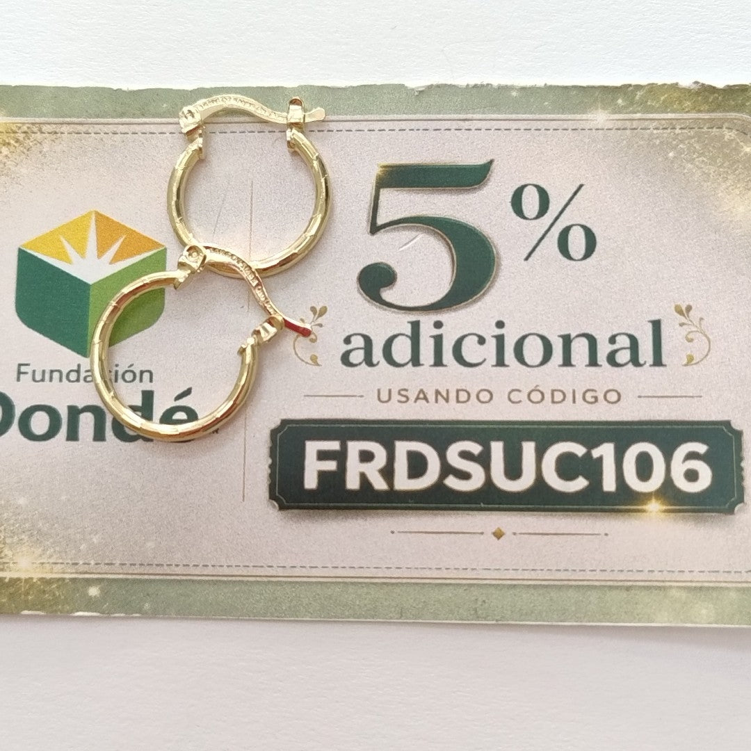 ARETES ARRACADAS ESTRIADAS 14K 1.4 GR (NUEVO)