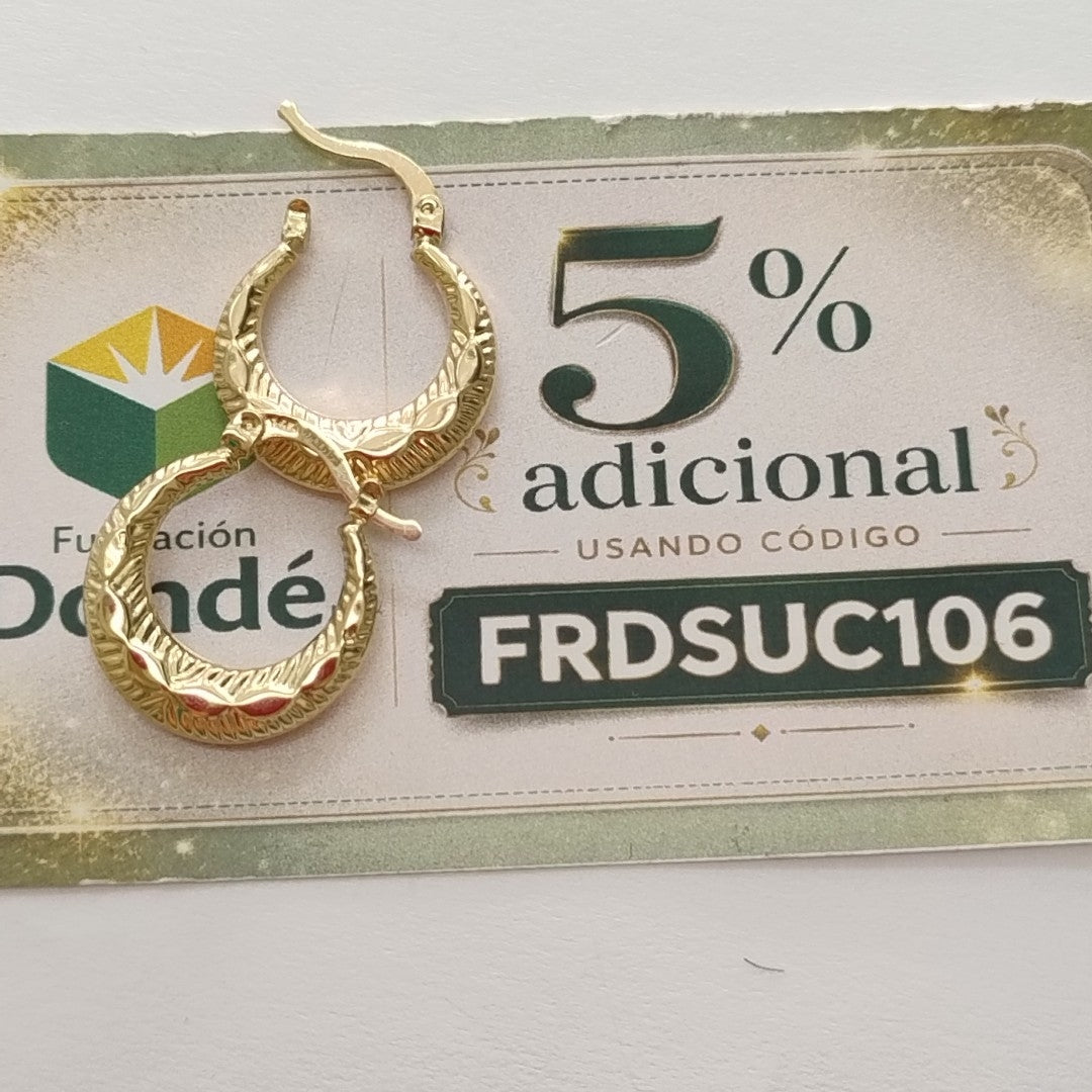 ARETES ARRACADAS HUECAS 14K 1.8 GR (NUEVO)