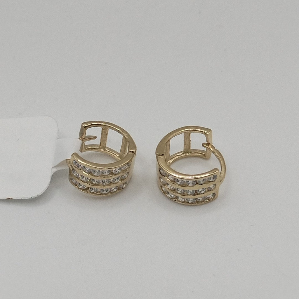 ARETES HUGGIES C CIRCONIA 14K 2.2 GR (NUEVO)