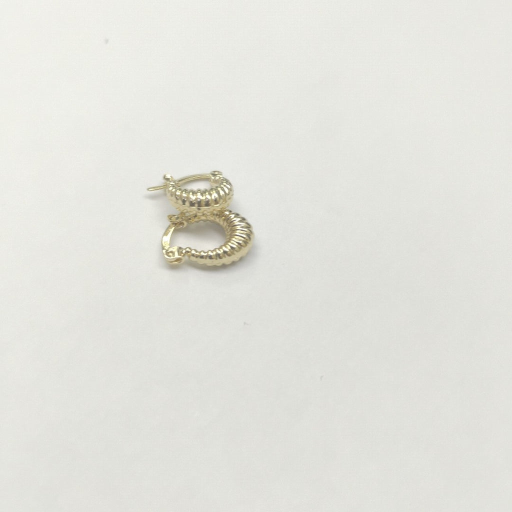 ARETES ARRACADA ESTRIADAS 14K 1.1 GR (NUEVO)