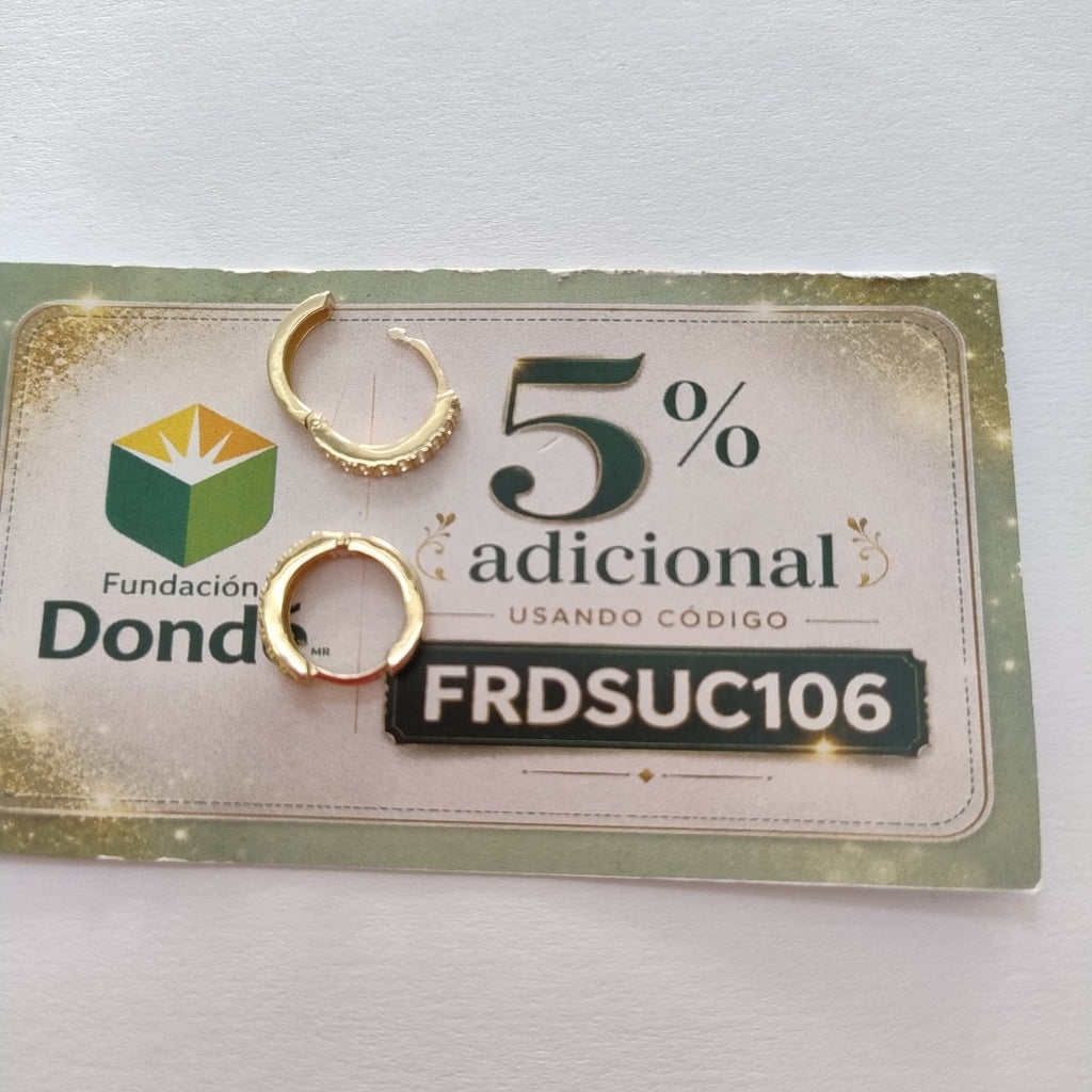 ARETES HUGGIES C CIRCONIA 14K 1.8 GR (NUEVO)