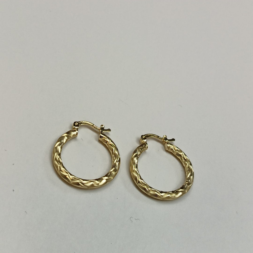 ARETES TEJIDO ARRACADA LABRADA 14K 2.6 GR (NUEVO)