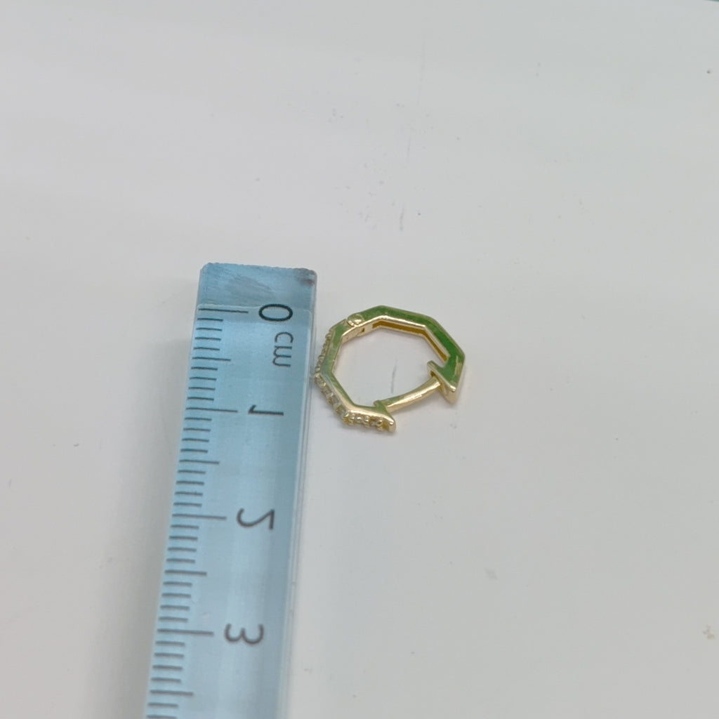 ARETES HUGIES C CIRCONIAS 14K 1.5 GR (NUEVO)