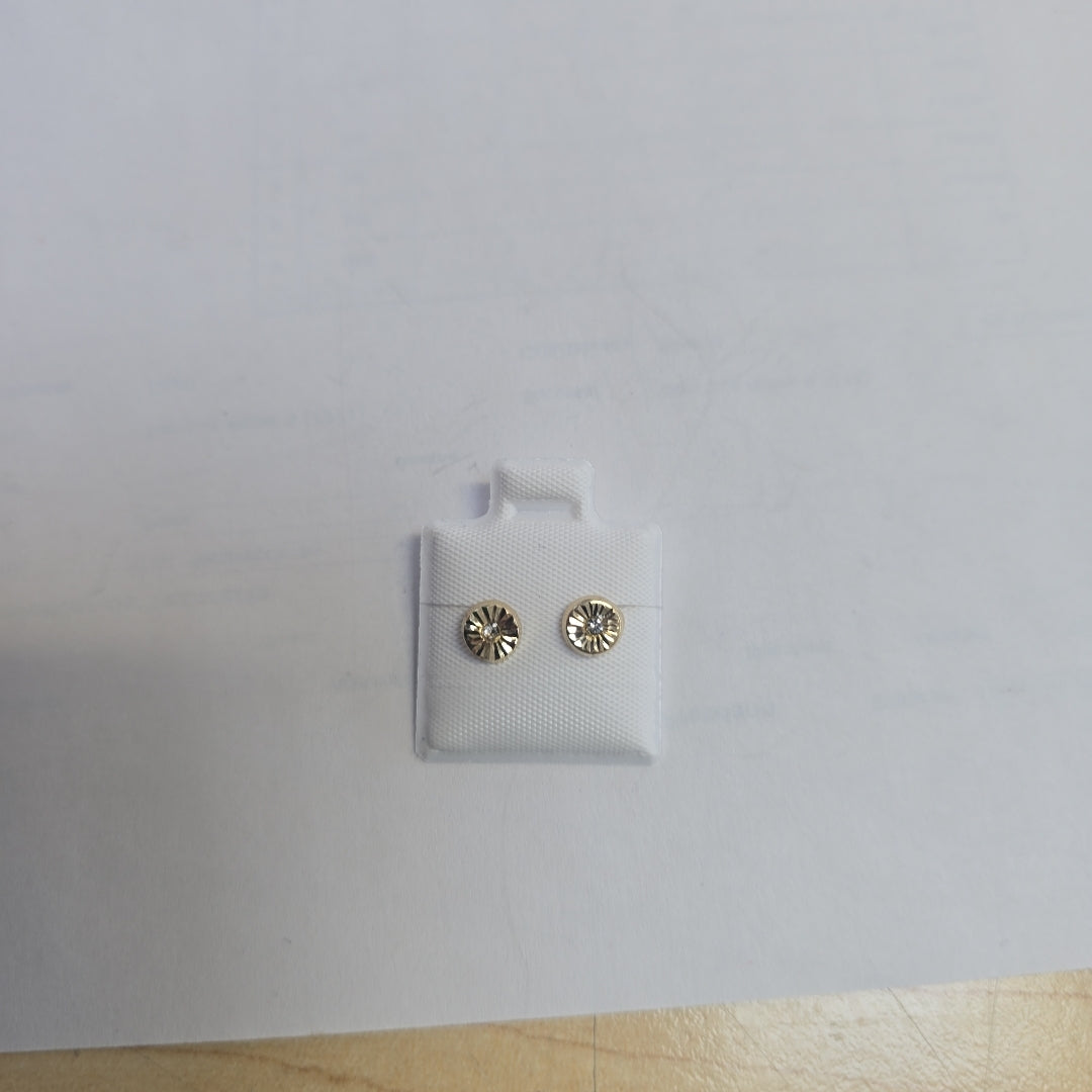 BROQUELES BROQUEL FIG BOTON C CIRCONIA 14K 0.2916 GR (NUEVO)