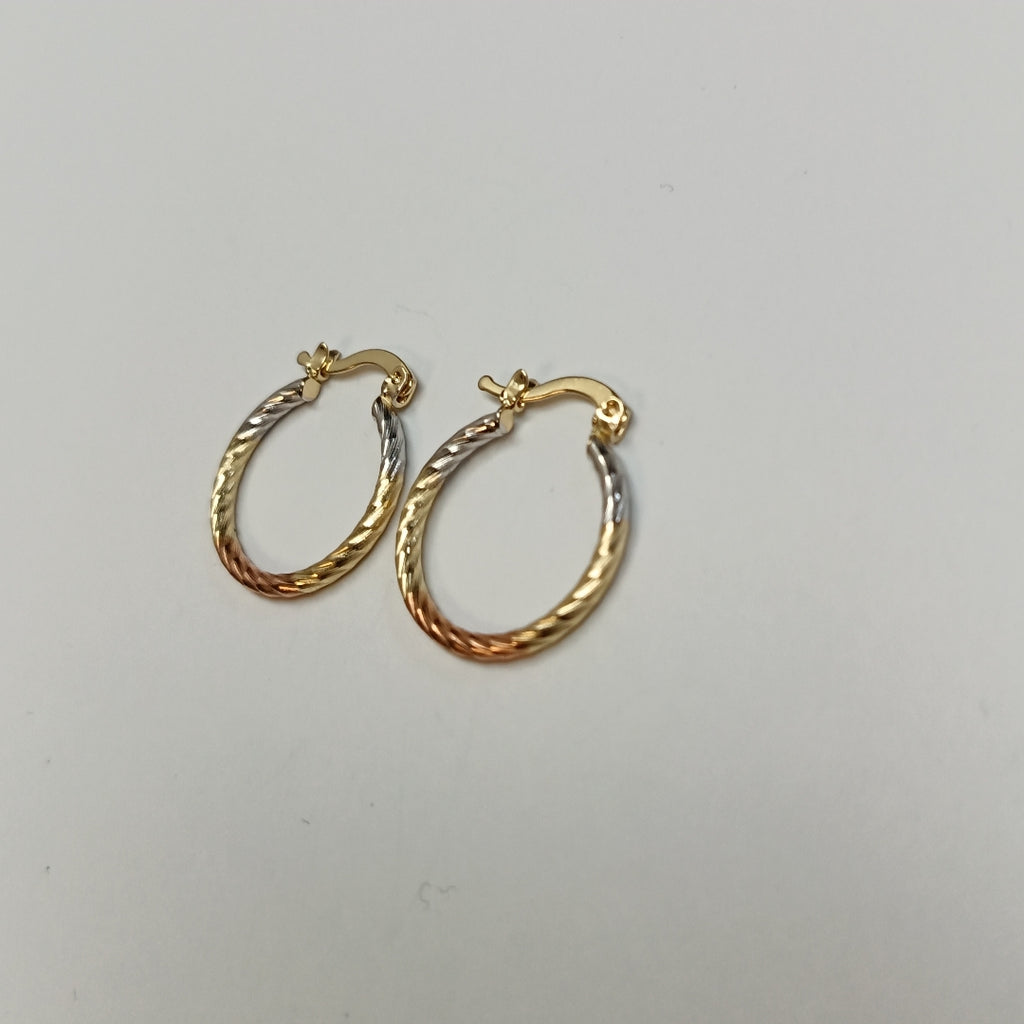 ARETES TEJIDO ARRACADAS TZL COMBINADAS 14K 1.8 GR (NUEVO)