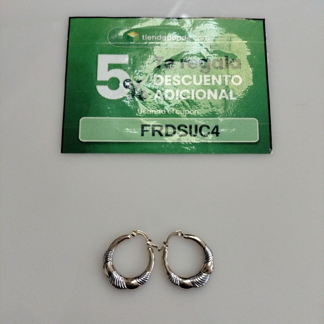 ARETES ARRACADAS HUECAS COMBINADAS 14K 2.6 GR (NUEVO)