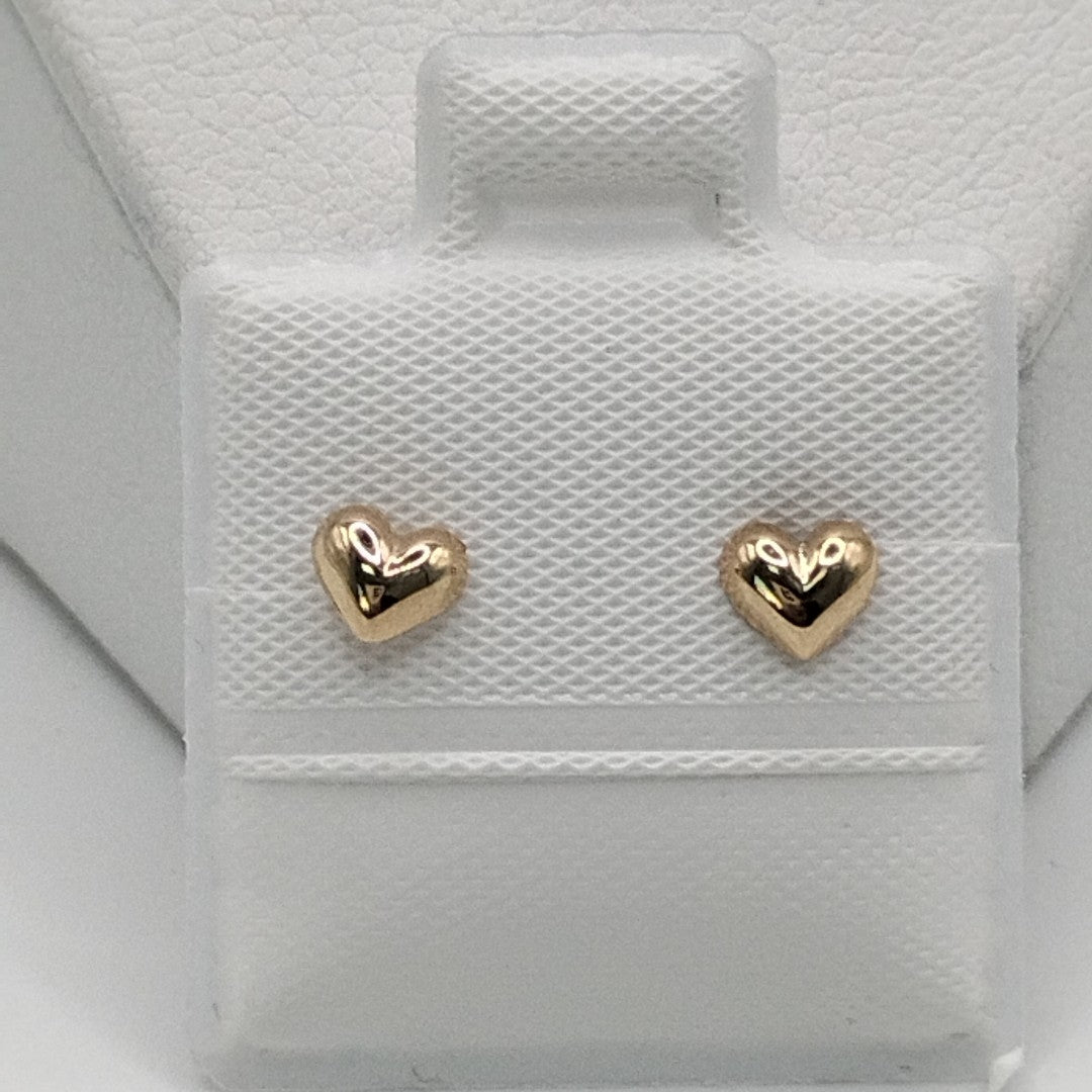 BROQUELES BROQUEL FIG CORAZON LISO 14K 0.1987 GR (NUEVO)