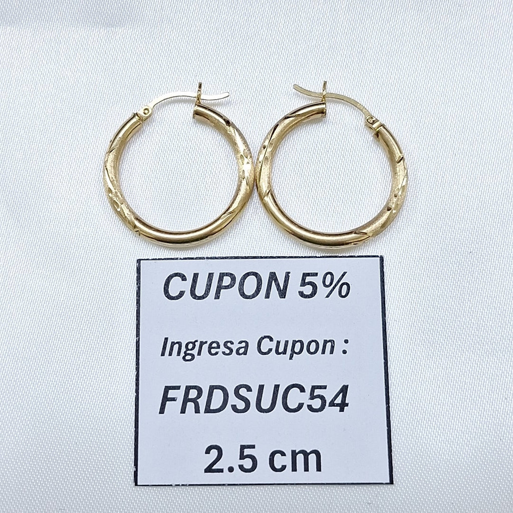 ARRACADAS PAR ORO 14 K 2,40 GRMS (SEMINUEVO)