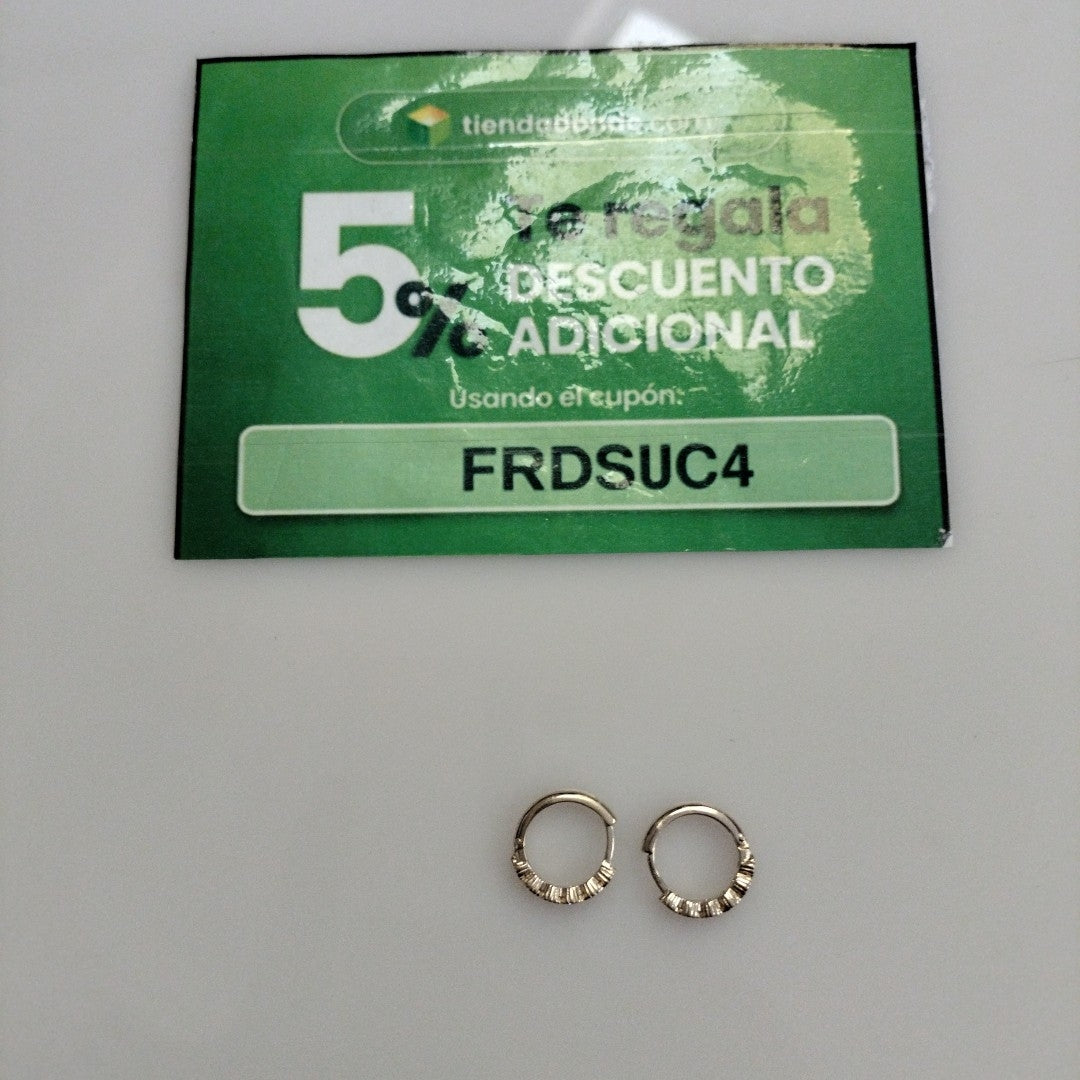 ARETES ARRACADA C CIRCONIAS 14K 2.1 GR (NUEVO)