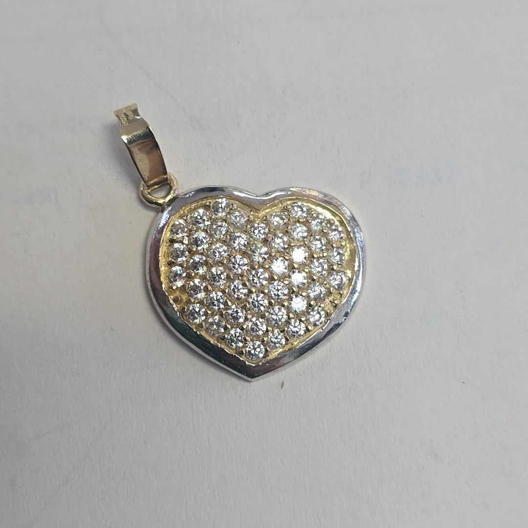 DIJE CORAZON CON CIRCONIAS 14K 1.8 GR (NUEVO)