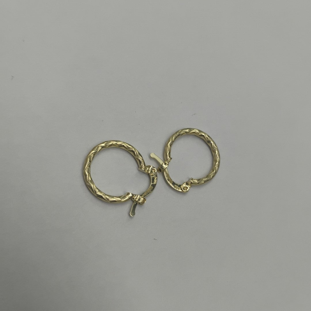 ARETES ARRACADAS TRENZADAS 14K 18 1.6 GR (NUEVO)