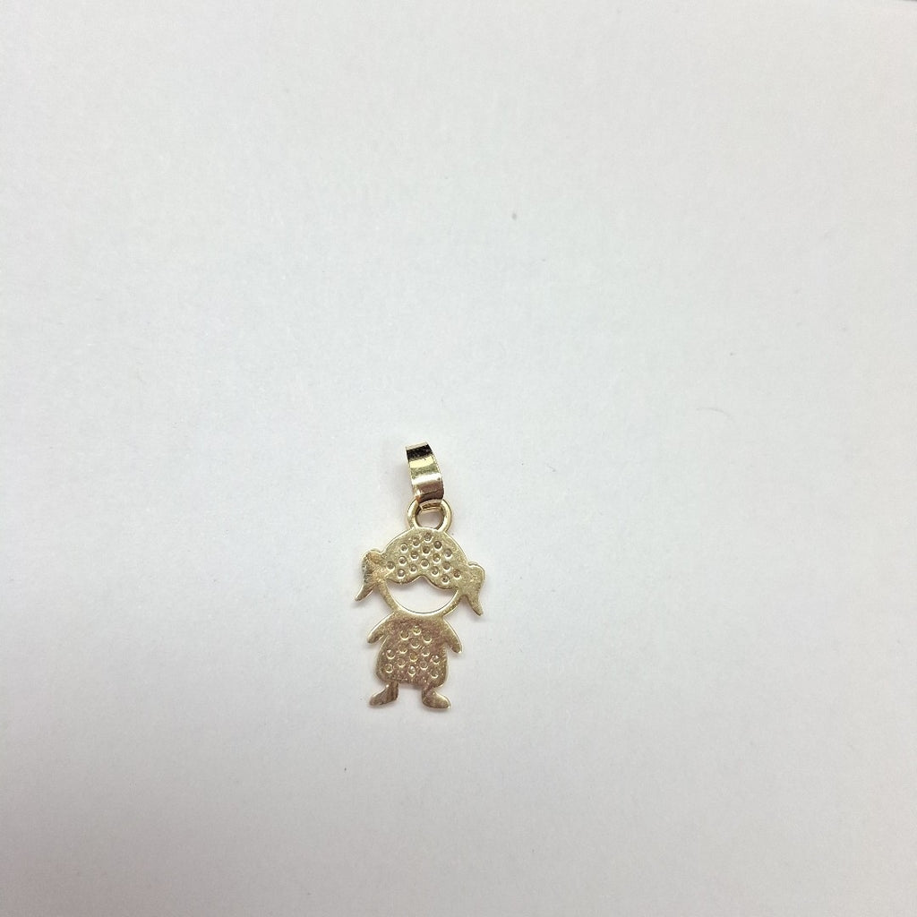 DIJE TEJIDO NIÑA CON CIRCONIAS 14K 0.9 GR (NUEVO)