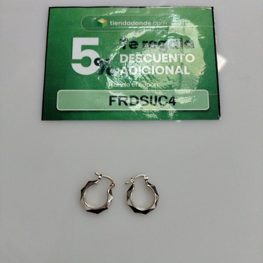 ARETES TEJIDO ARRACADAS FACETADAS 14K 1.7 GR (NUEVO)