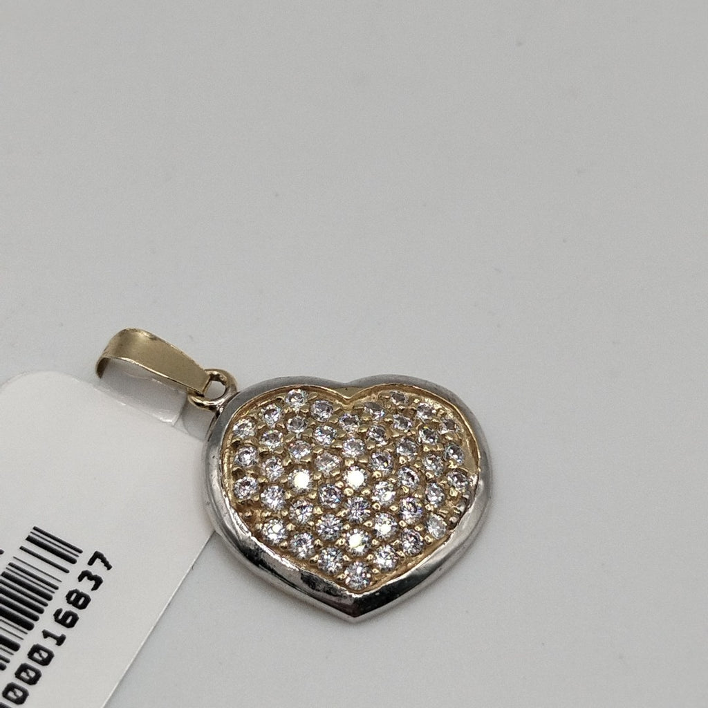 DIJE CORAZON CON CIRCONIAS 14K 1.8 GR (NUEVO)