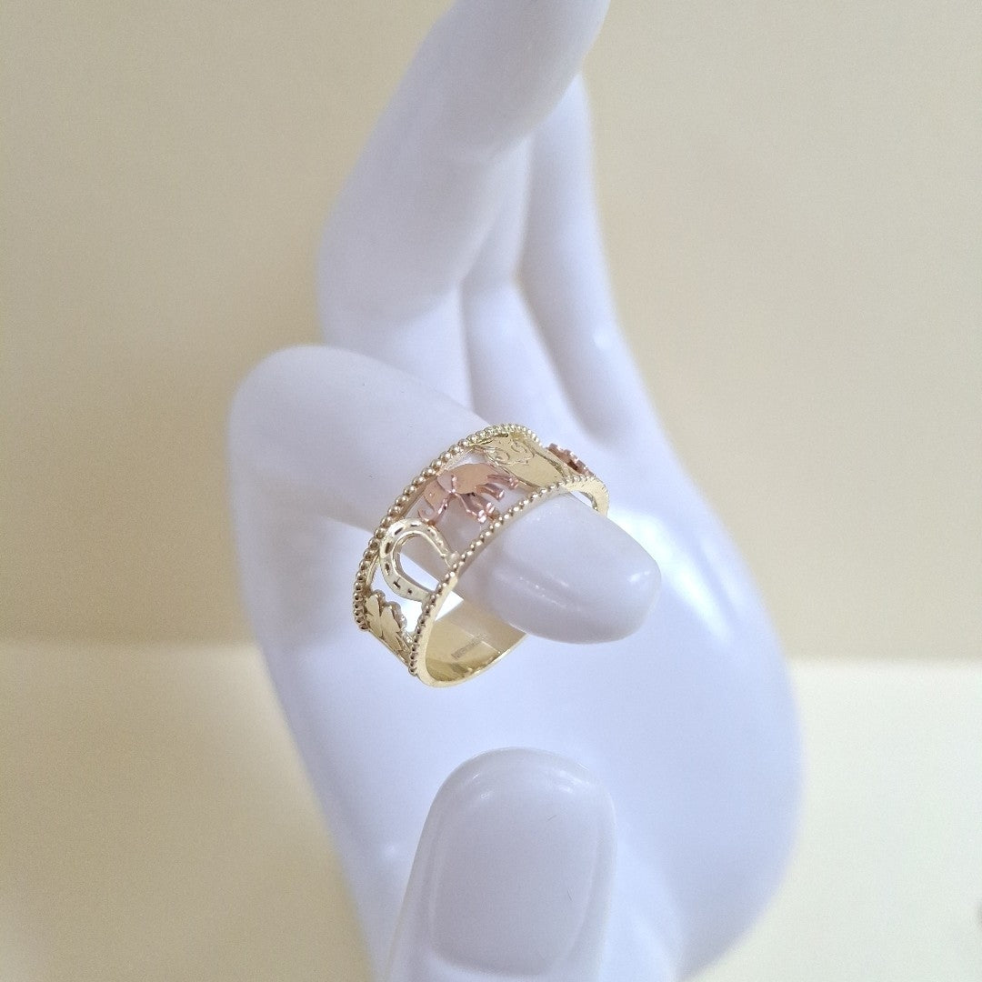 ANILLOS ARGOLLA DE LA SUERTE 10K TALLA 8 3 GR (NUEVO)