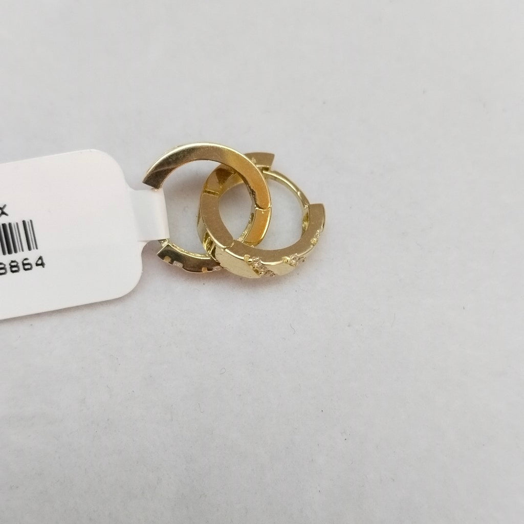 ARETES HUGGIES CON CIRCONIAS 14K 2.2 GR (NUEVO)