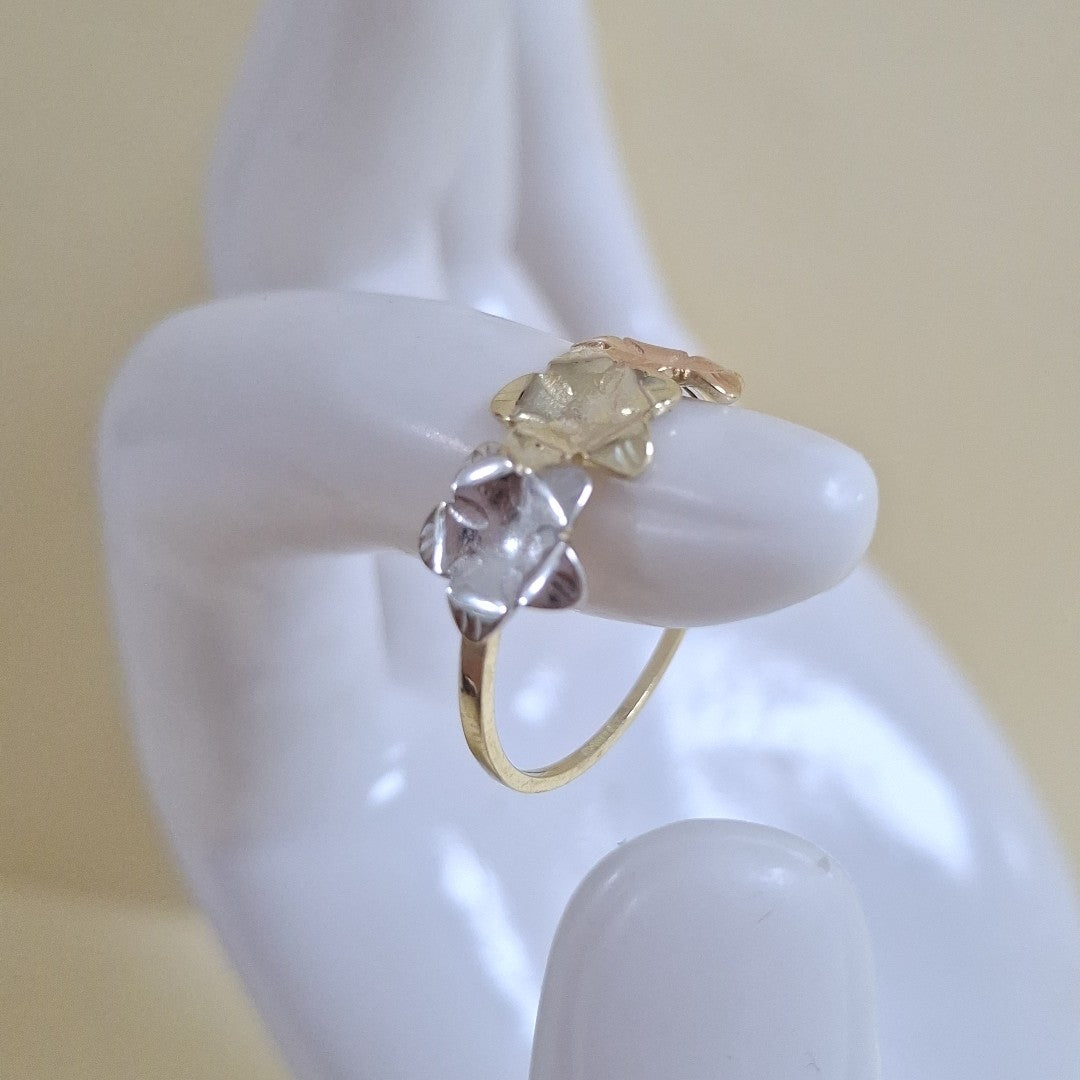 ANILLOS ANILLITO FIG FLORES 10K TALLA 9 1.3 GR (NUEVO)
